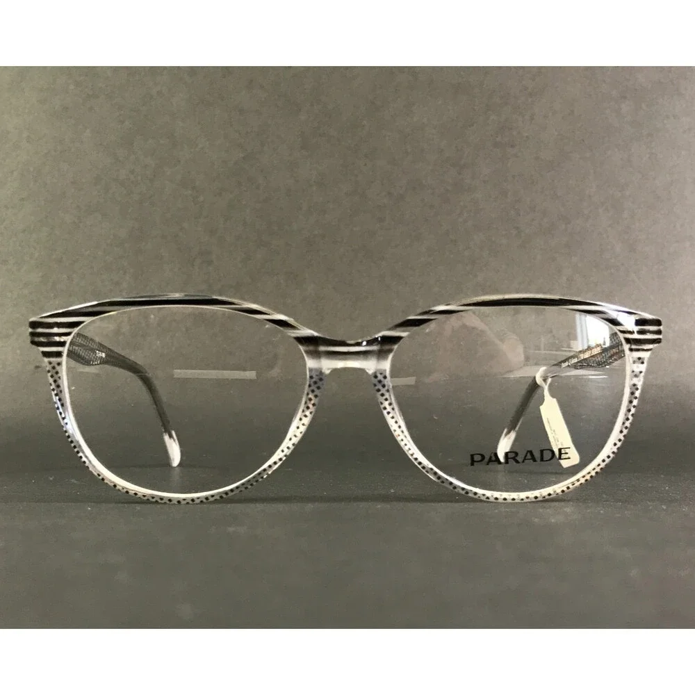 Parade Eyeglasses Frames Q-Series 1770 GREY STRIPE Cat Eye Full Rim 52-16-140